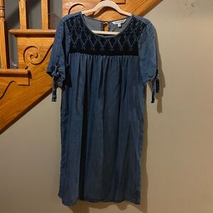 Downeast denim dress embroidered